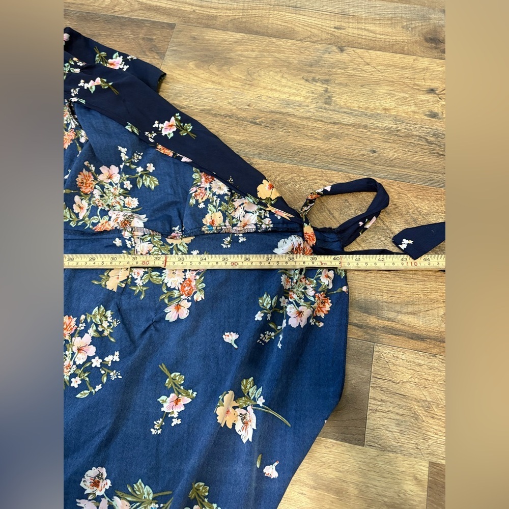 Live 4 Truth Navy Floral Wrap Maxi Dress | Boho Short Sleeve Tie Waist - Picture 4 of 7